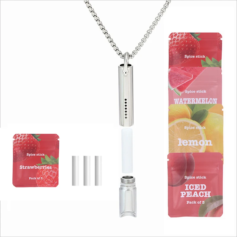 Apito de substituição para aromaterapia, 3 unidades, núcleo de algodão, sabor de frutas, parar de fumar, sem fumaça, óleo essencial infundido preferido
