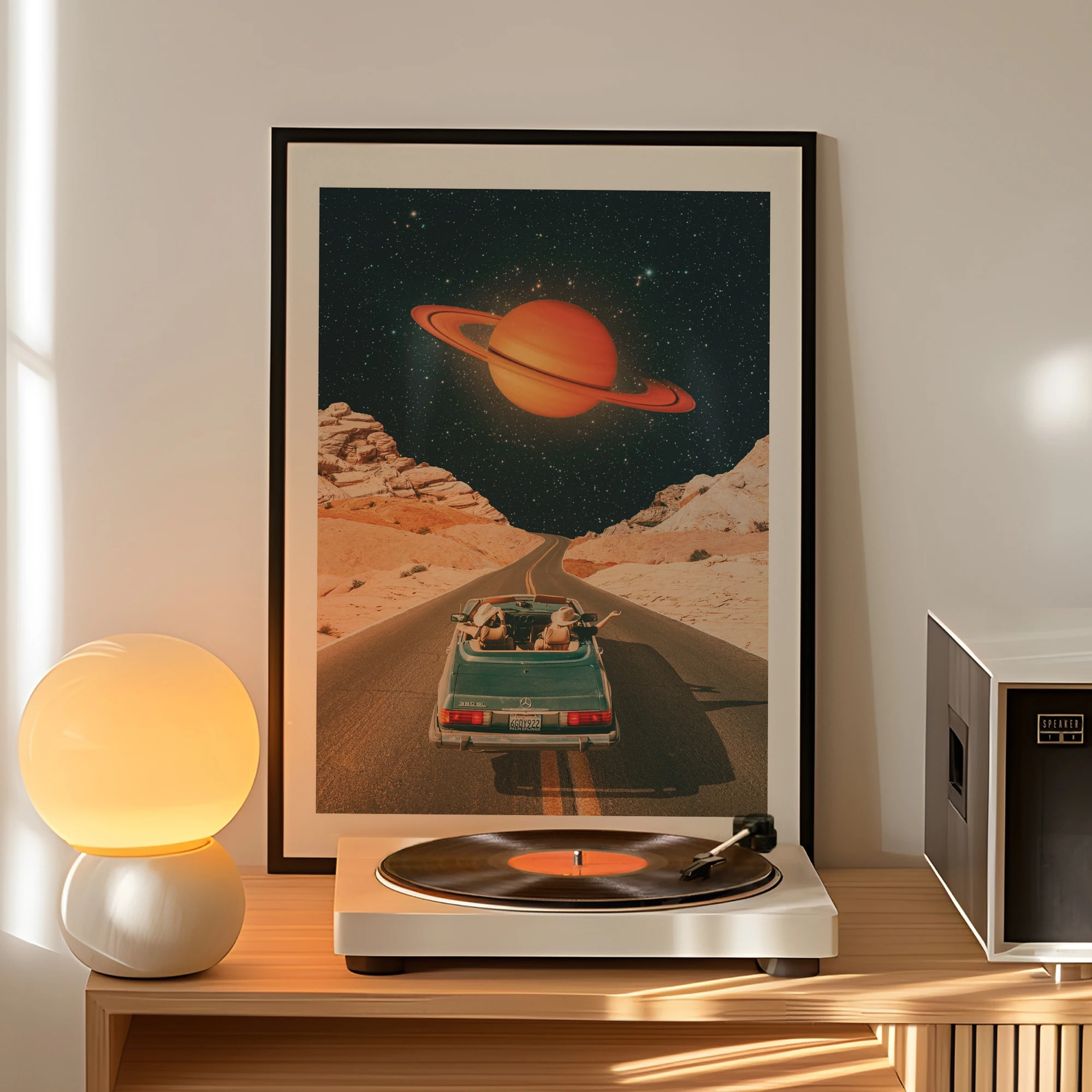 Modern Surreal Space Desert Road Trip Wall Art Print Canvas Painting Poster Picture For Bedroom,Living Room Home Decor
