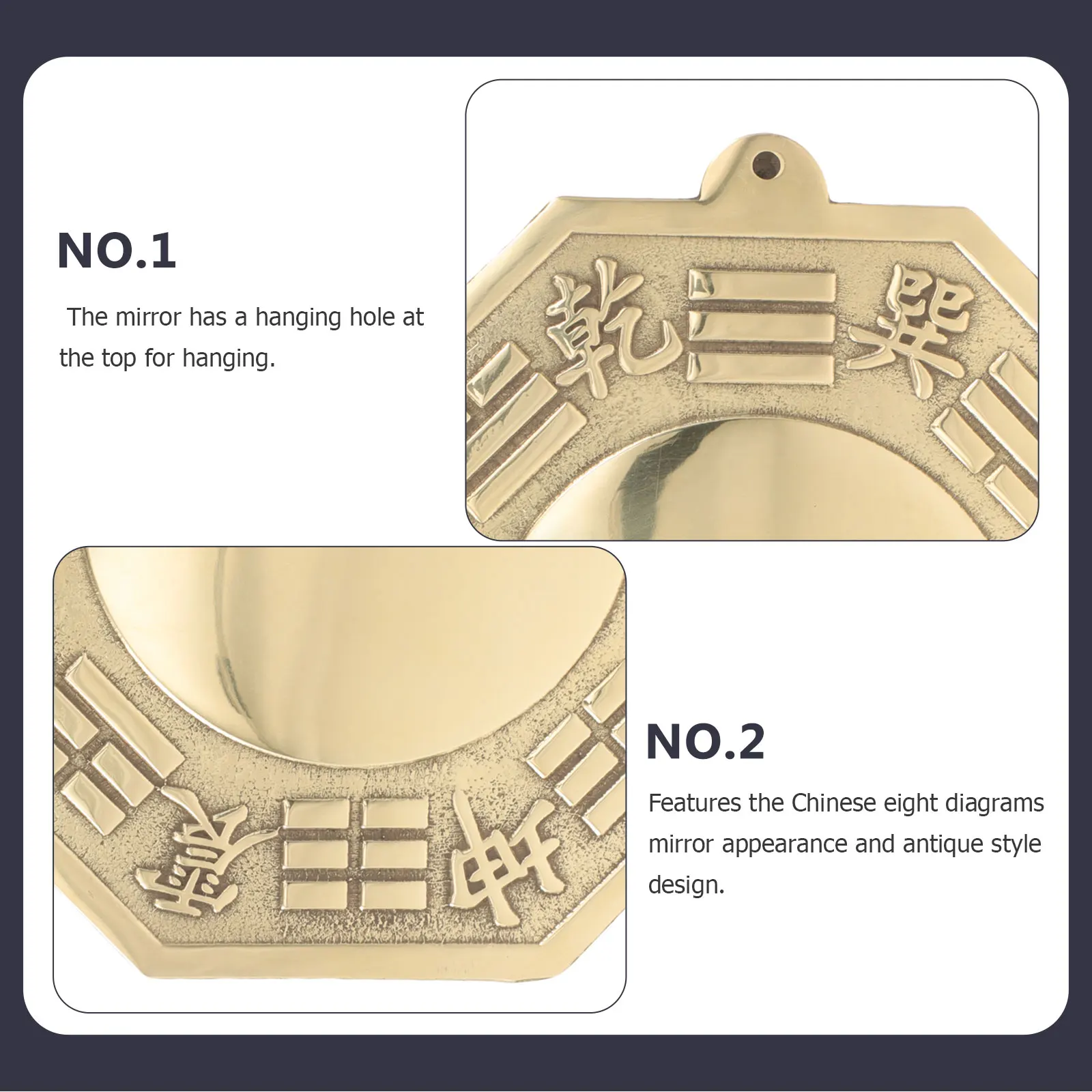 

Pure Copper Bagua Mirror 5 4 Inch 16cm Convex Decorative Wall Hanging Eight Diagrams Home Exorcism Blessing Ornament Friend Gift