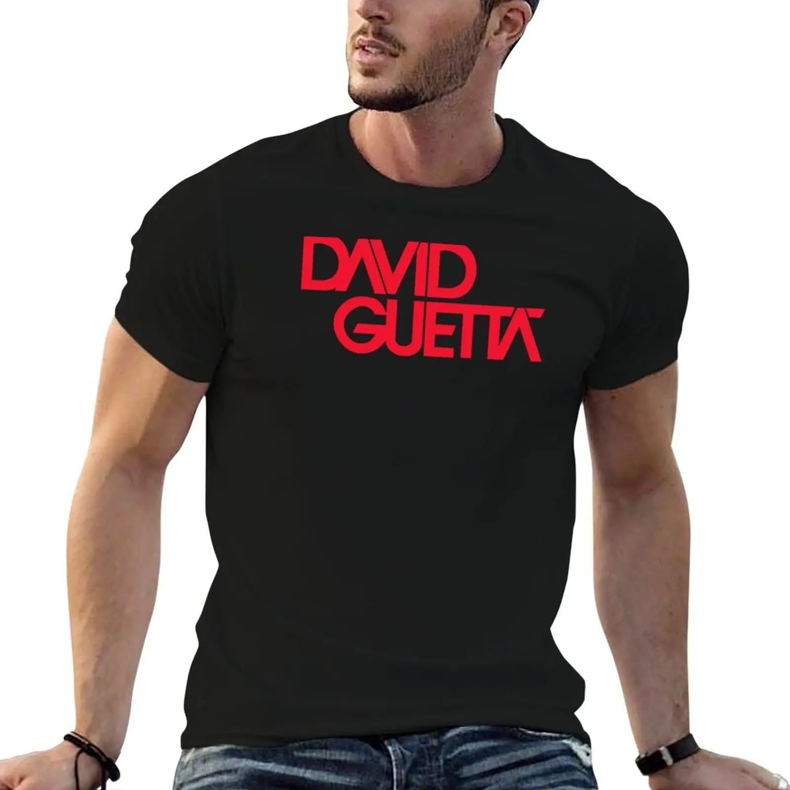 

David Guetta crimson logo T-Shirt man t shirt heavy cotton cotton t shirt man T-Shirt