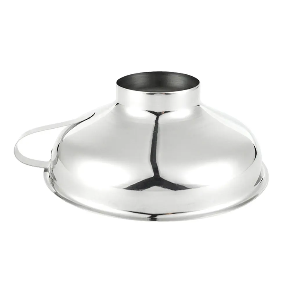 

1pc Stainless Steel Single Ear Wide Mouth Funnel for Kitchen Use Large Oil Powders Spices Portable Easy Clean Storage