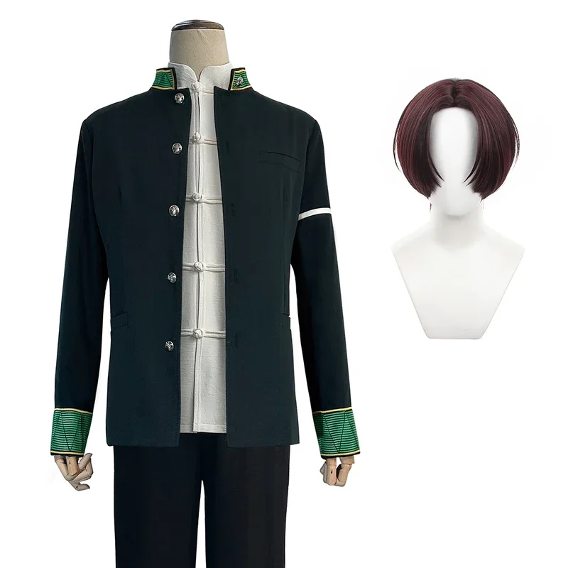 

Wind Breaker Anime Hayato Suo Cosplay Costume Wig Uniform Green Jacket Black Pants White Kung Fu Shirt Earings Eyewatch