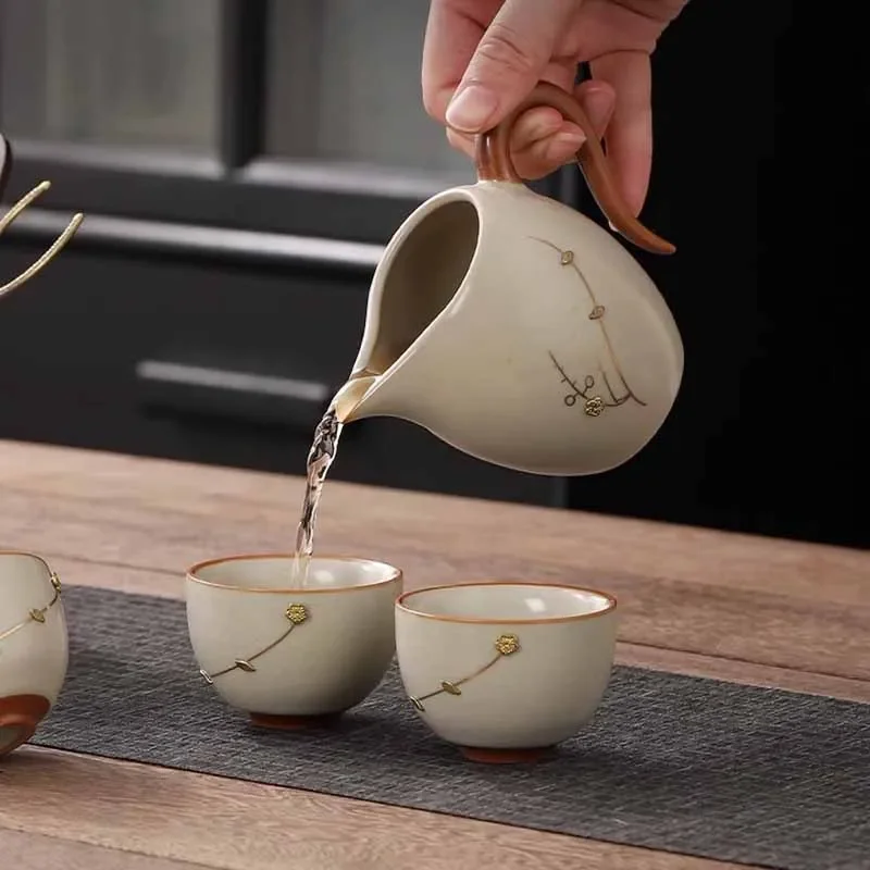 

Beauty Cute Tea Set Living Room Afternoon Luxury Coffeeware Ceramic Ceremony Tea Set Chinese Tazas De Te Home Decorationgs