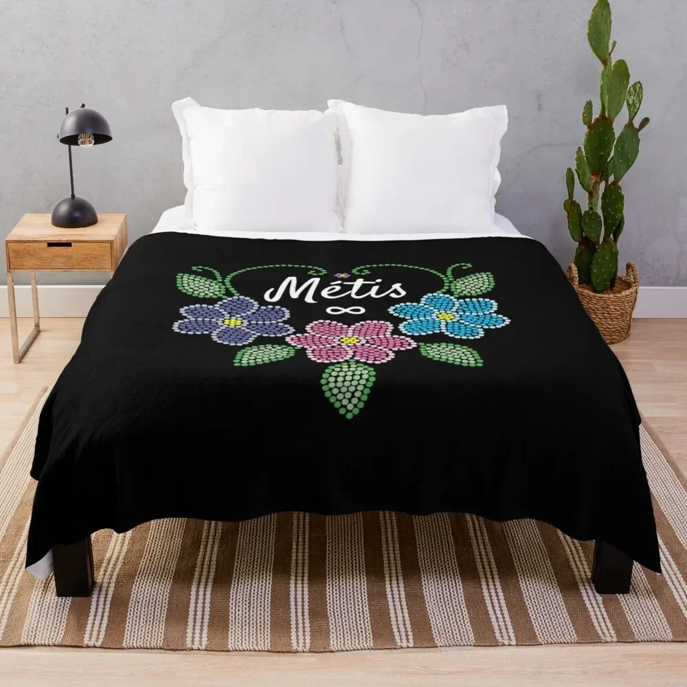 

Metis beaded flowers Throw Blanket heavy to sleep Winter beds For Decorative Sofa sofa bed Blankets