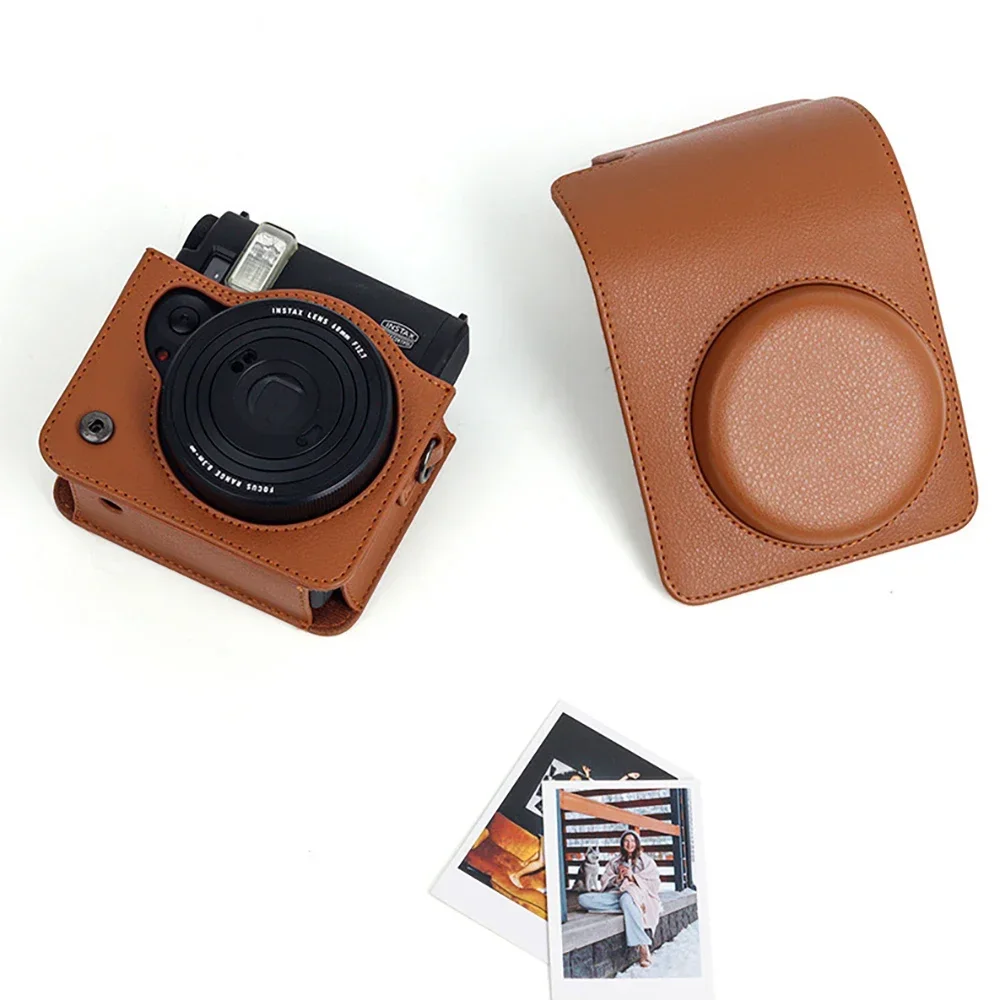

For Fujifilm Instax Mini 99 PU Leather Camera Case Protective Carry Bag Cover with Shoulder Strap Storage Bag