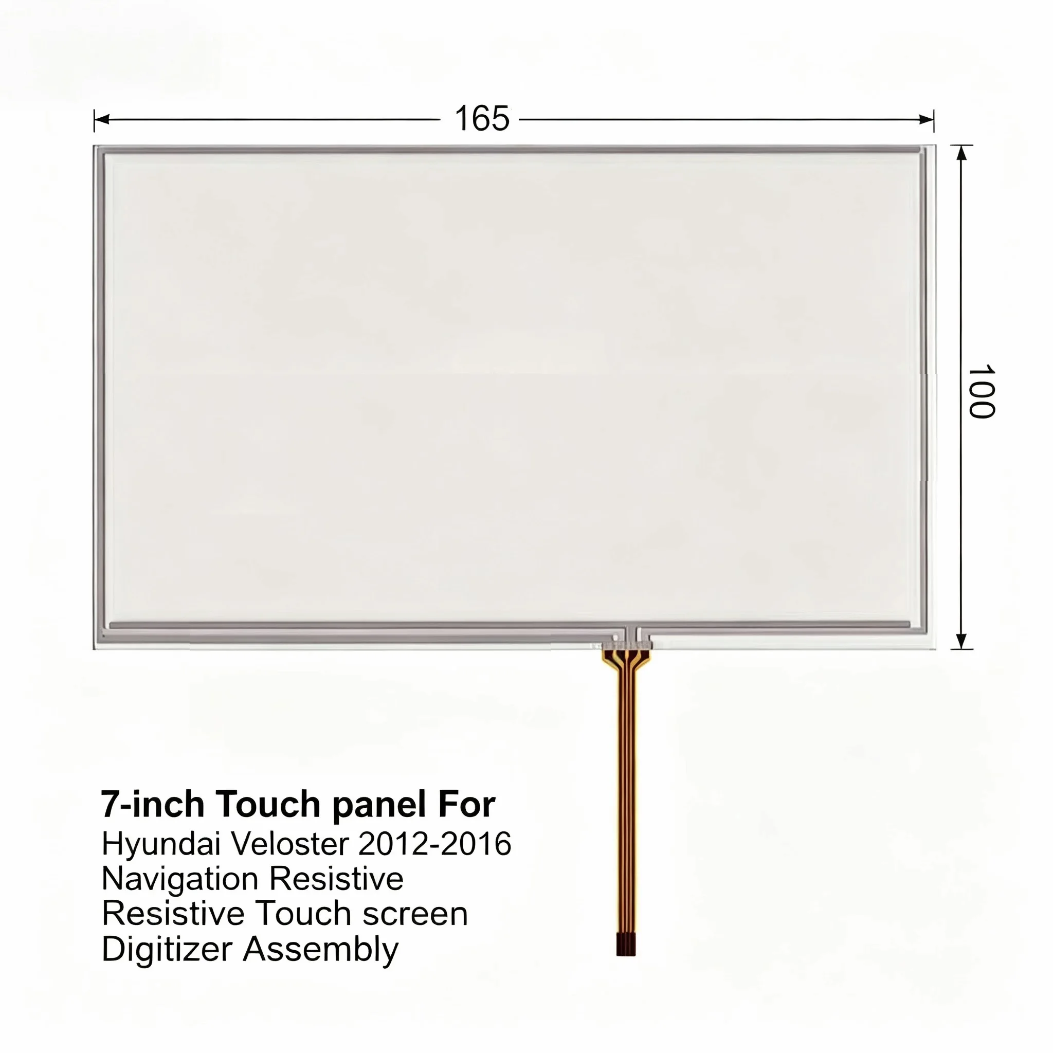 7 inch Touch panel For Hyundai Veloster 2012-2016 Navigation Resistive Touch screen Digitizer Assembly