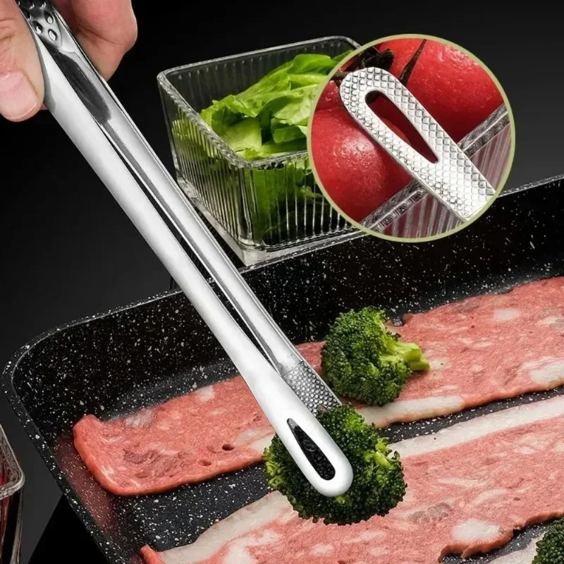 Stainless Steel Barbecue Tongs Kitchen Tongs, Vegetable Tongs Reusable Barbecue Meat Tongs Cooking Tweezers Kitchen Tools gallery 3