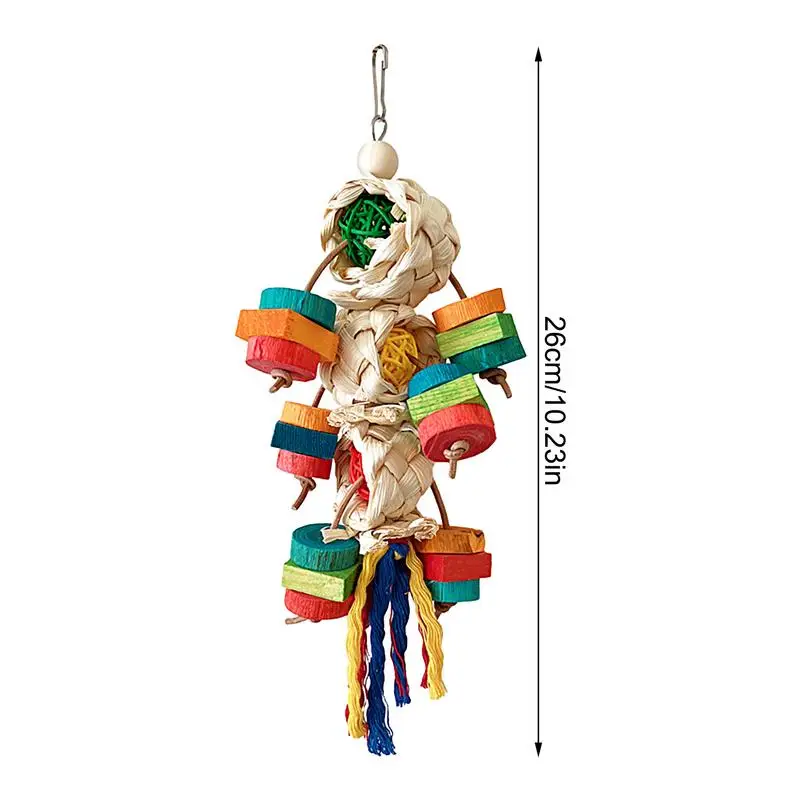 Vogel Kauwspeelgoed Hout Natuurlijke Kauwbare Kaketoe Speelgoed Kleurrijke Multifunctionele Decoratieve Hangbare Conure Accessoires Voor Parkiet