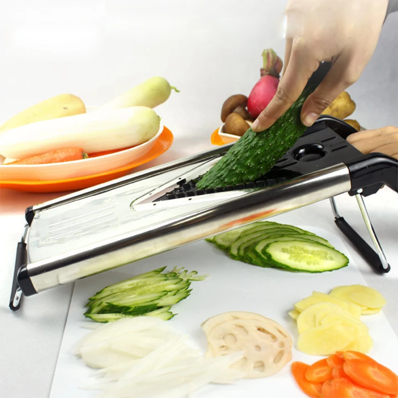 Multifunctional V Shape Slicer Stainless Steel Slice Chopper Fruit & Vegetable Cutter with 5 Blades kitchen Tool