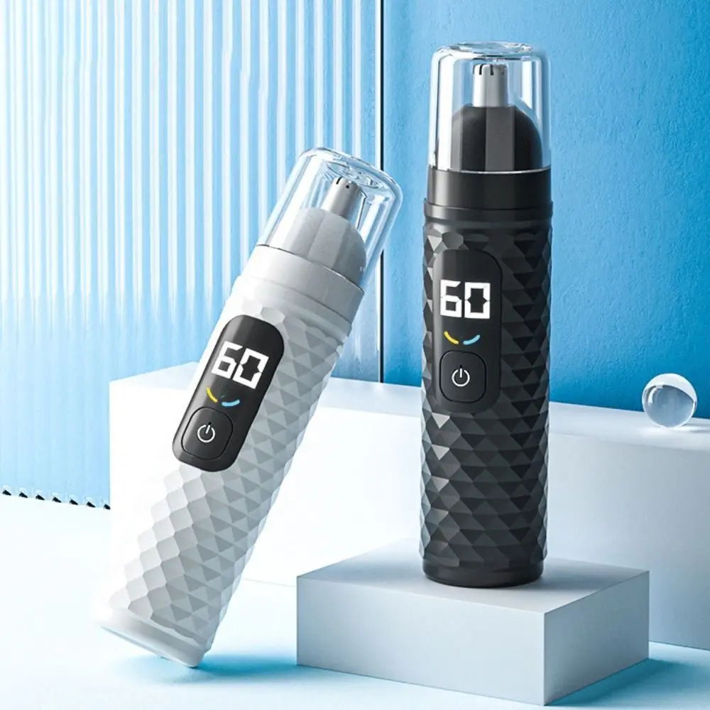 2 in 1 Electric Nose Hair Trimmer Rechargeable Digital Display Electric Shaver Fast Charging with Replaceable Head