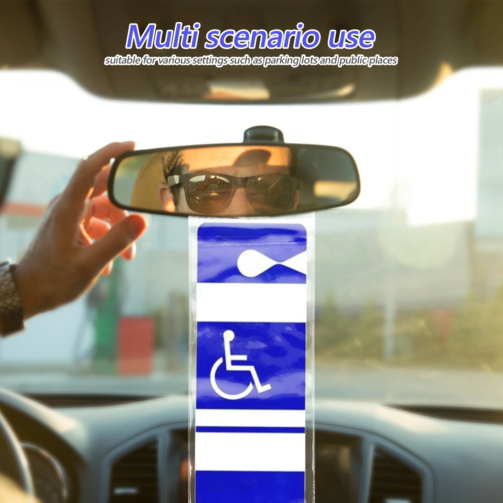 

6pcs Clear Disability Parking Permit Holder Pvc Placard Protector Car Auto Windshield Hanger Large Hook Lightweight Storage For