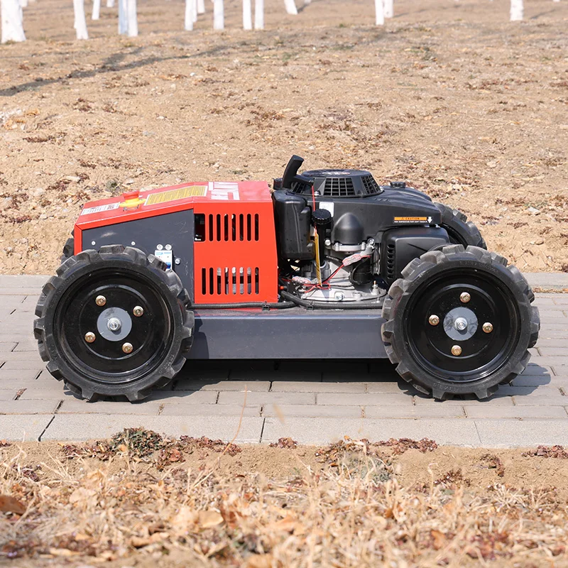 

Customized all terrain weed cleaning machine with four-wheel remote control for lawn and orchard climbing lawn mower