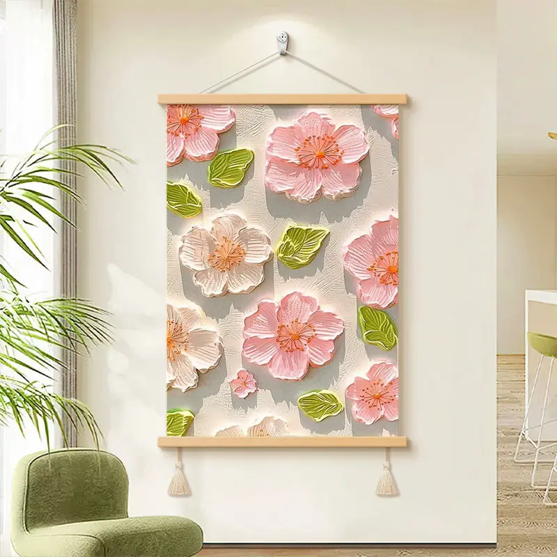 

Cream Aesthetic Wall Art, Instagram Style & Landscape Scroll Mural for Living Room, Bedroom Sofa Background & Entryway Decor