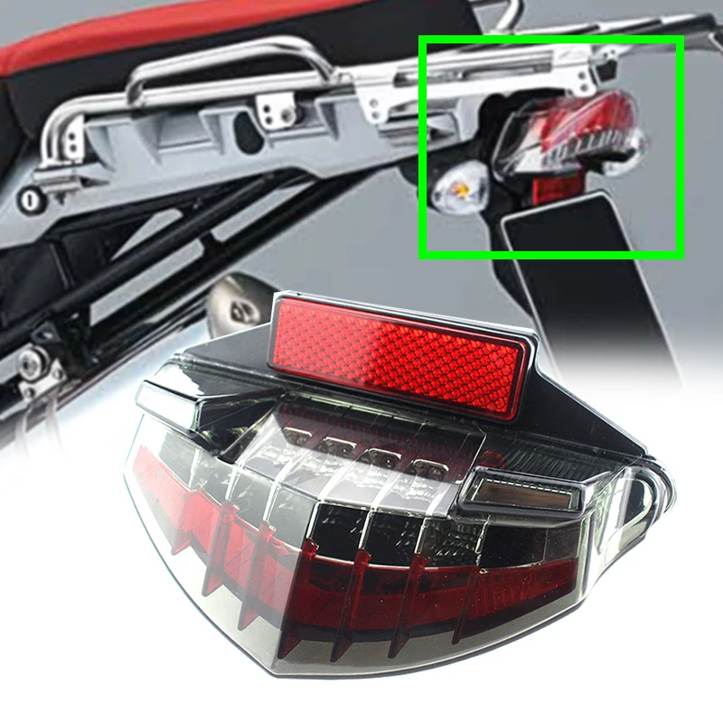 For BMW F650 F650 GS F650ST F800 S F800ST R1200GS Motorcycle 12v Red LED Rear Tail Light Clear Lens Stop Brake Lamp w/ Reflector