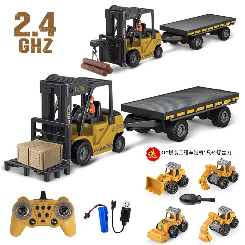 

Remote Control Trailer Platform Removal Fork Lift Crane Spray Delivery Diy Assembly Engineering Truck Educational Toy Car