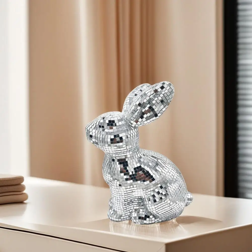زخرفة أرنب اليدوية مرآة صغيرة الأرنب تمثال أرنب شكل ديسكو الكرة تمثال للحفلات وحفلات الزفاف وأعياد الميلاد للمناسبات