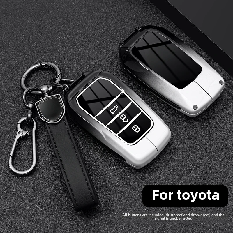 

AUTO zinc alloy Car Key Cover Case Shell Fob For Toyota Prius Camry Corolla C-HR CHR RAV4 Prado 2018 Keychain Accessories