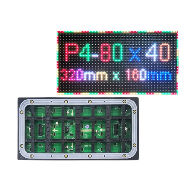 Imagem -04 - Minui p4 Módulo de Painel de Tela Led ao ar Livre 320*160 mm 80*40 Pixels 10scan 3in1 Rgb Smd1921 Display Led Colorido Ip65