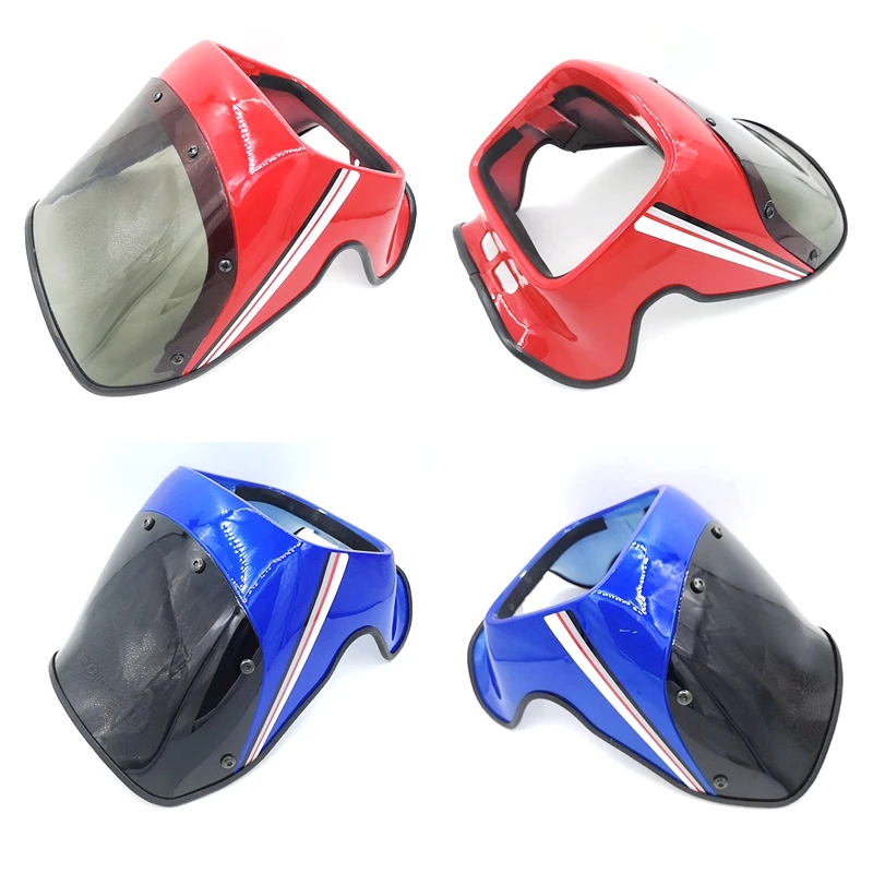 Motorcycle Plastic Parts of Head Light Cover Front Lamp Fairing for Suzuki Haojue Jingcheng GS125 HJ125 Japanese Bike Red Blue