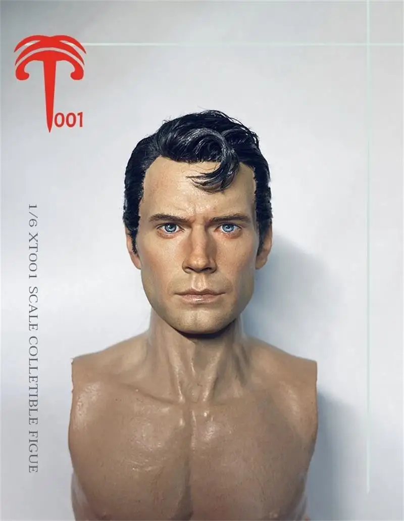 

In Stock XT001 Superpower Handmade Craft The Dark Knight Christopher Reeve Head Sculpture Carving Hair Transplant For Collect