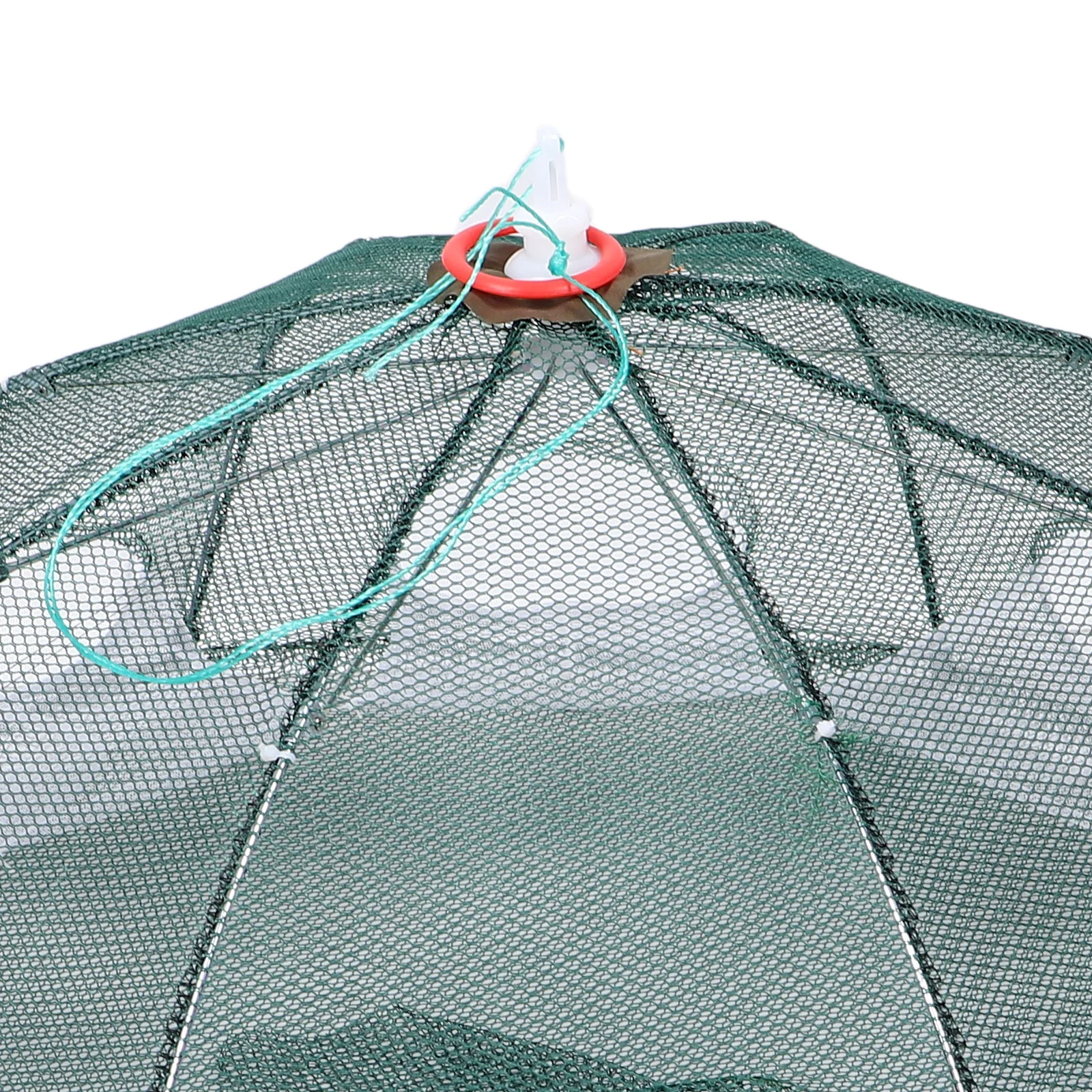 قفص السلطعون عالي القوة قابل للطي مكون من 6 فتحات من أسلاك الفولاذ مادة النايلون لأداء موثوق به في مصيدة الصيد في الطقس القاسي