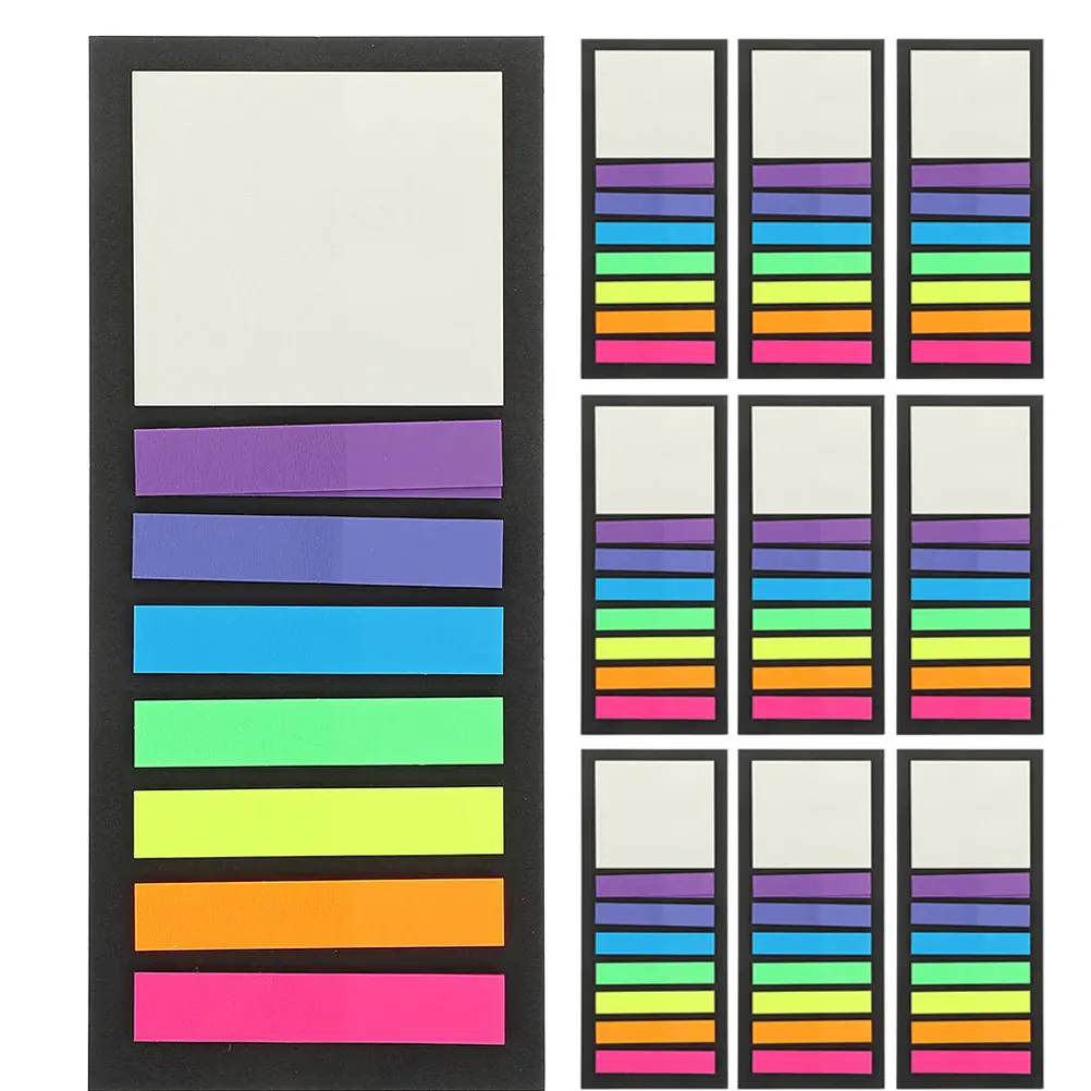 

10-Pack Colorful Transparent Sticky Page Tabs for Books Notebooks Binders Reading Strips Highlight Markers for Students