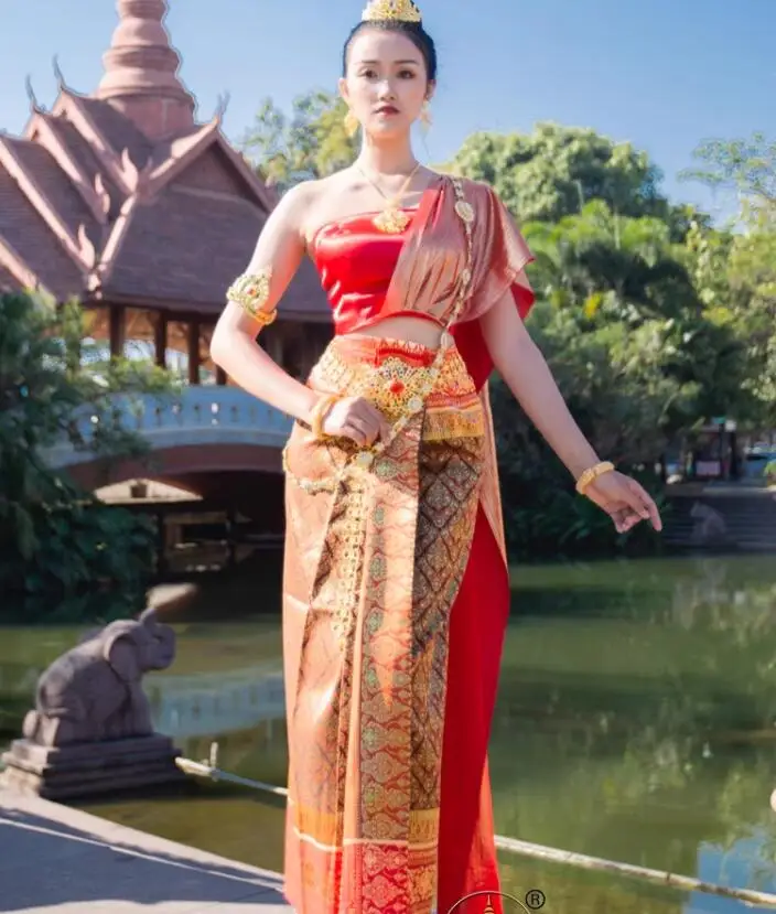 Thai imported Fabric Clothing Women's Suit Dai Ethnic Water Splashing Festival Clothing welcome Suit