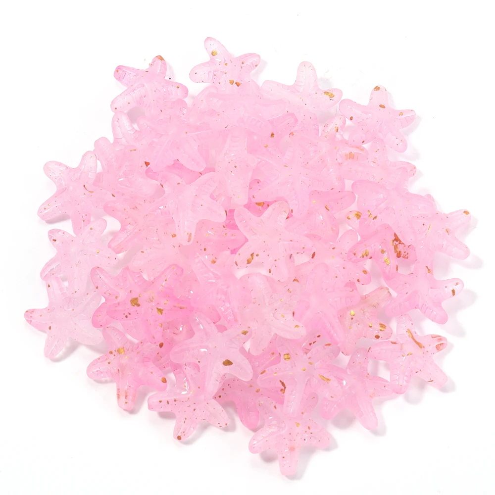 

50pcs 18x19mm Starfish Shape Lampwork Acrylic Beads Loose Spacer Beads Charms For DIY Handmade Crafts Making Accessories