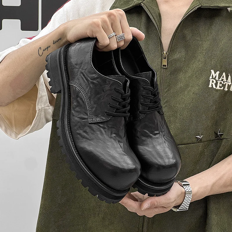Niche Japanese style big toe derby shoes 2026 vintage casual small leather shoes workwear loafers