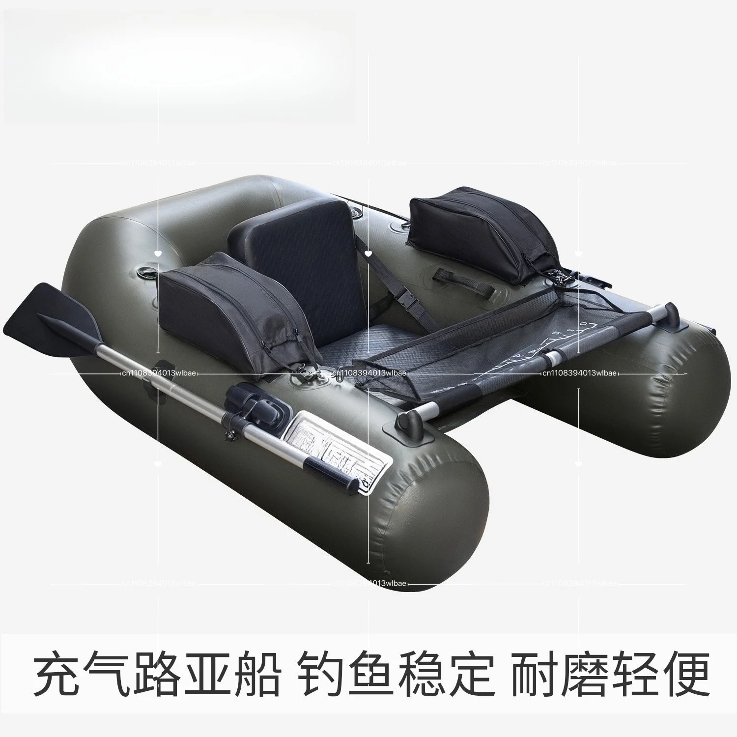 Lightweight Inflatable Bass Boat Portable Lure Casting Freshwater Fishing Kayak Outdoor Angling Dinghy Water Sports Fish Craft