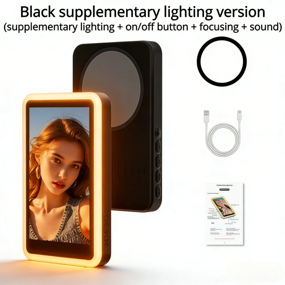 Upgrade Magnetic Monitor Screen Projector Snyc Phone Rear Camera Selfie For Vlog Live Stream Video Recording with Fill Light