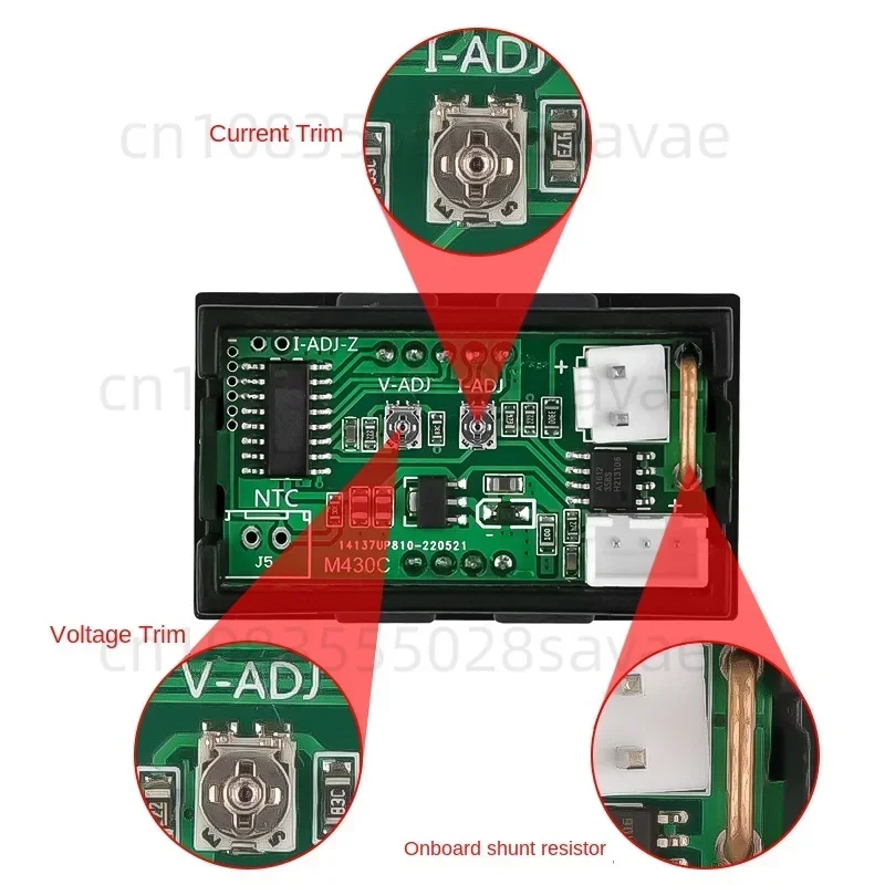 DC0-100V10A/50A/100A DC voltage current power temperature measuring instrument three-digit display head