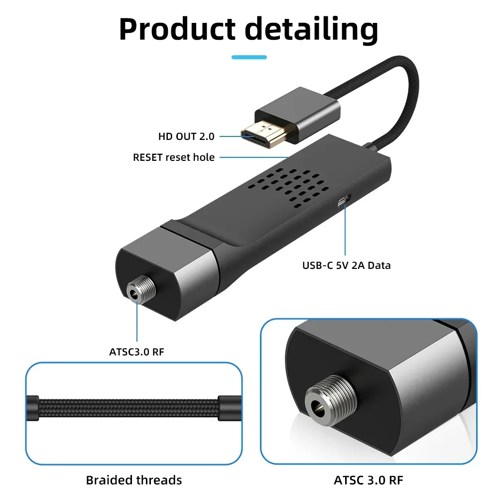 2025 New Fashion Mini Design Quad Core Hd Dual System Support 11 Os Adding Smart Android Tv Box Atsc 3.0 Nextgen Tv Tuner