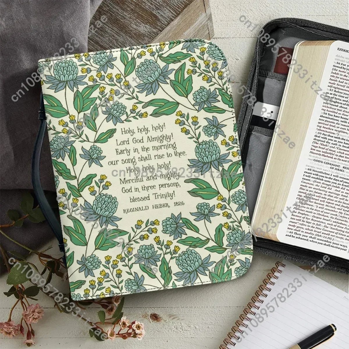 

New Bible Cover Storage Bag Floral Printing Organizer Travel Files Card Folder Holder Tool Case Handbag Easy Hold
