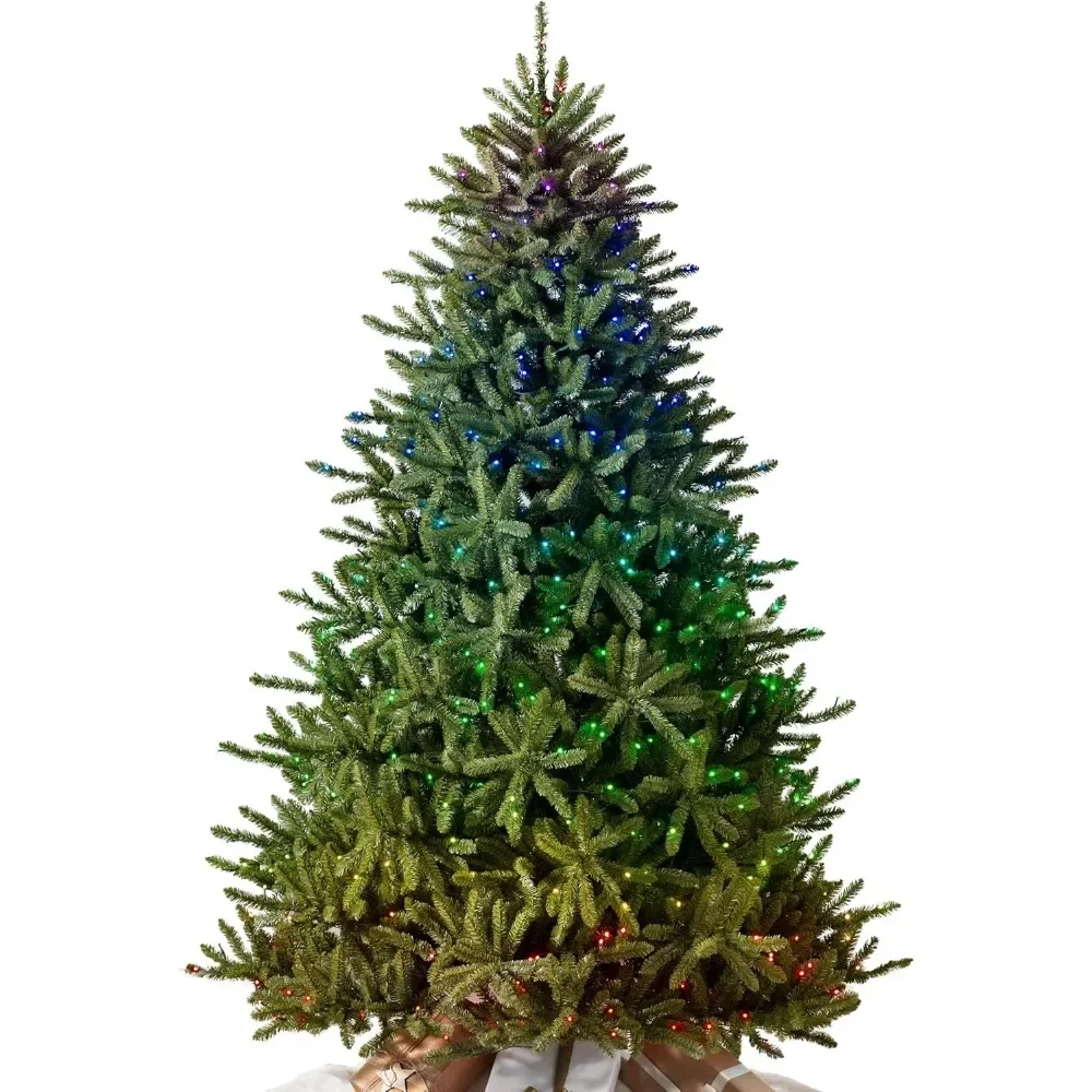 7.5ft Artificial Christmas Tree with Twinkly Light Show, Pre-Lit Classic Blue Spruce Christmas Tree