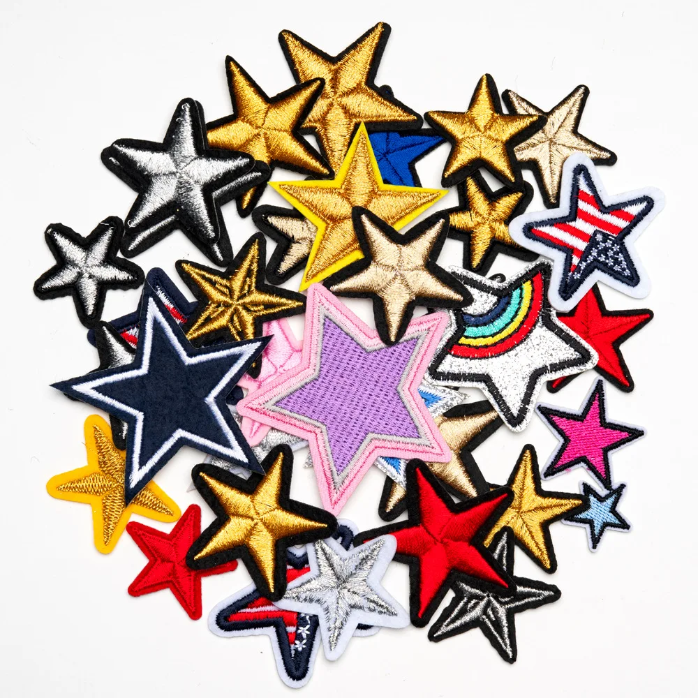

Small Star Embroidery Patch DIY T-shirt Backpack Hat Jeans Decor Accessories Repair Iron on Patches Sewing Applique Sticker