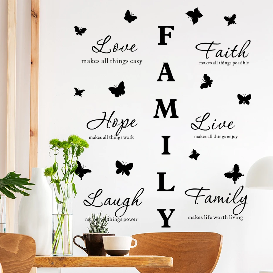 

Bible Faith Hope Love Family Scripture Wall Stickers Inspirational Quotes Decals for Living Room, Teen Dorm Art Wall Decal