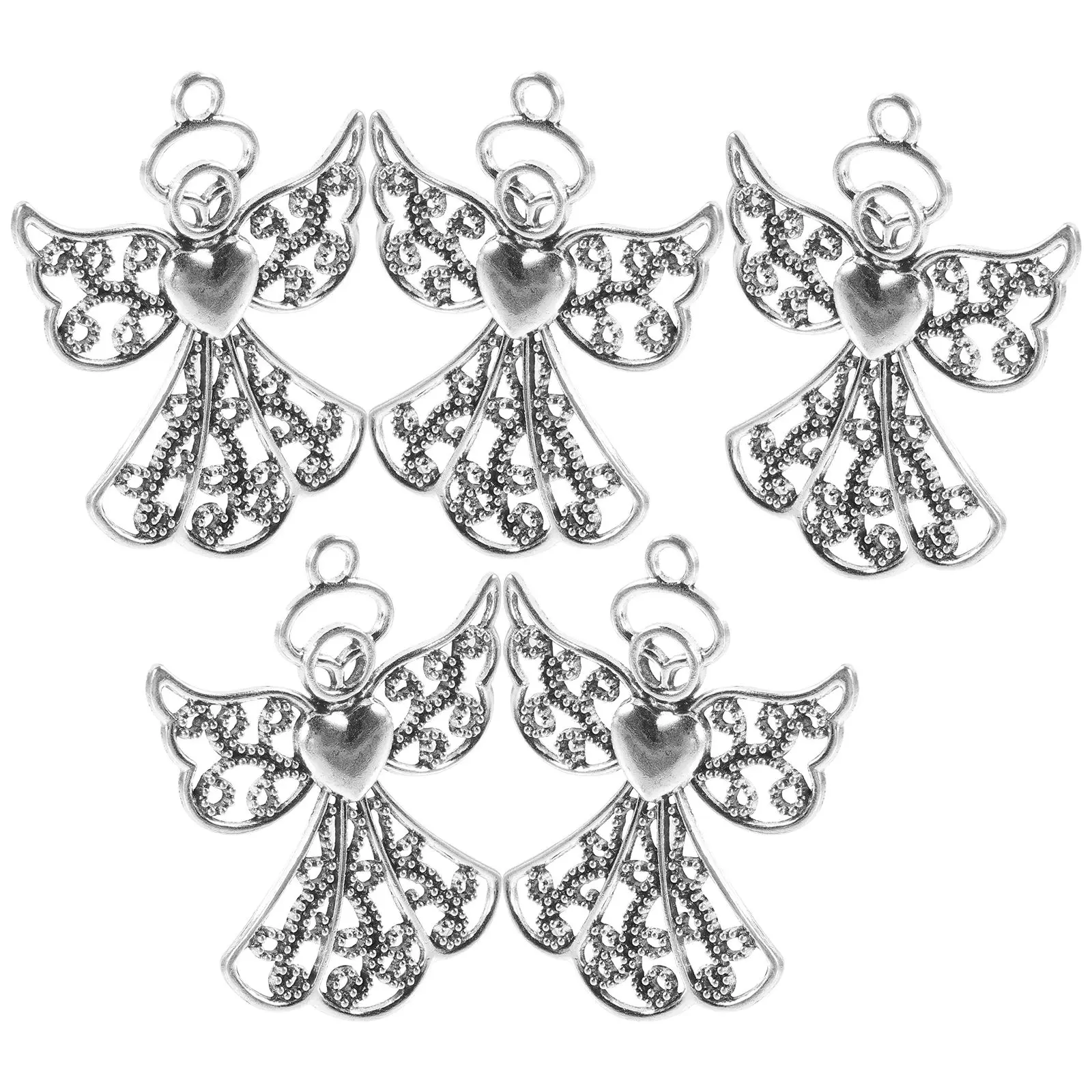 

5 Pcs Gift Newborn Baby Gifts Angel Pendant Zinc Alloy Keychain Charm Charms for Necklace Making