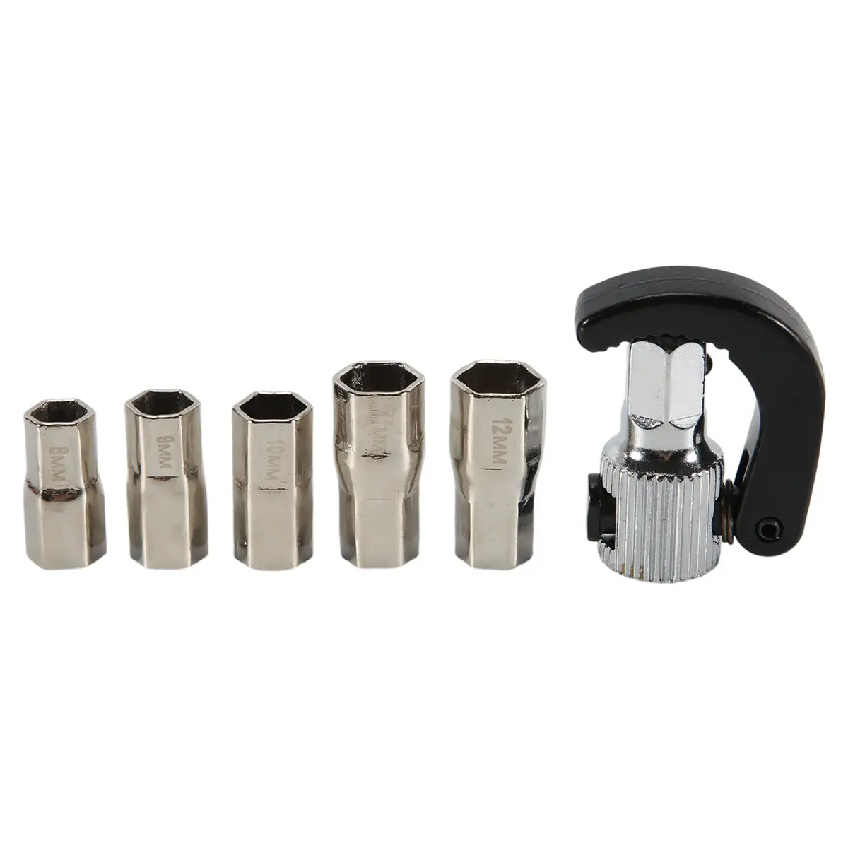 

Power Tool Sets Faucet Wrench Carbon Steel Plumber Socket Wrench with 5 Sockets and 1 Chuck Tap Back Nut Wrench Kitchen Sink Key