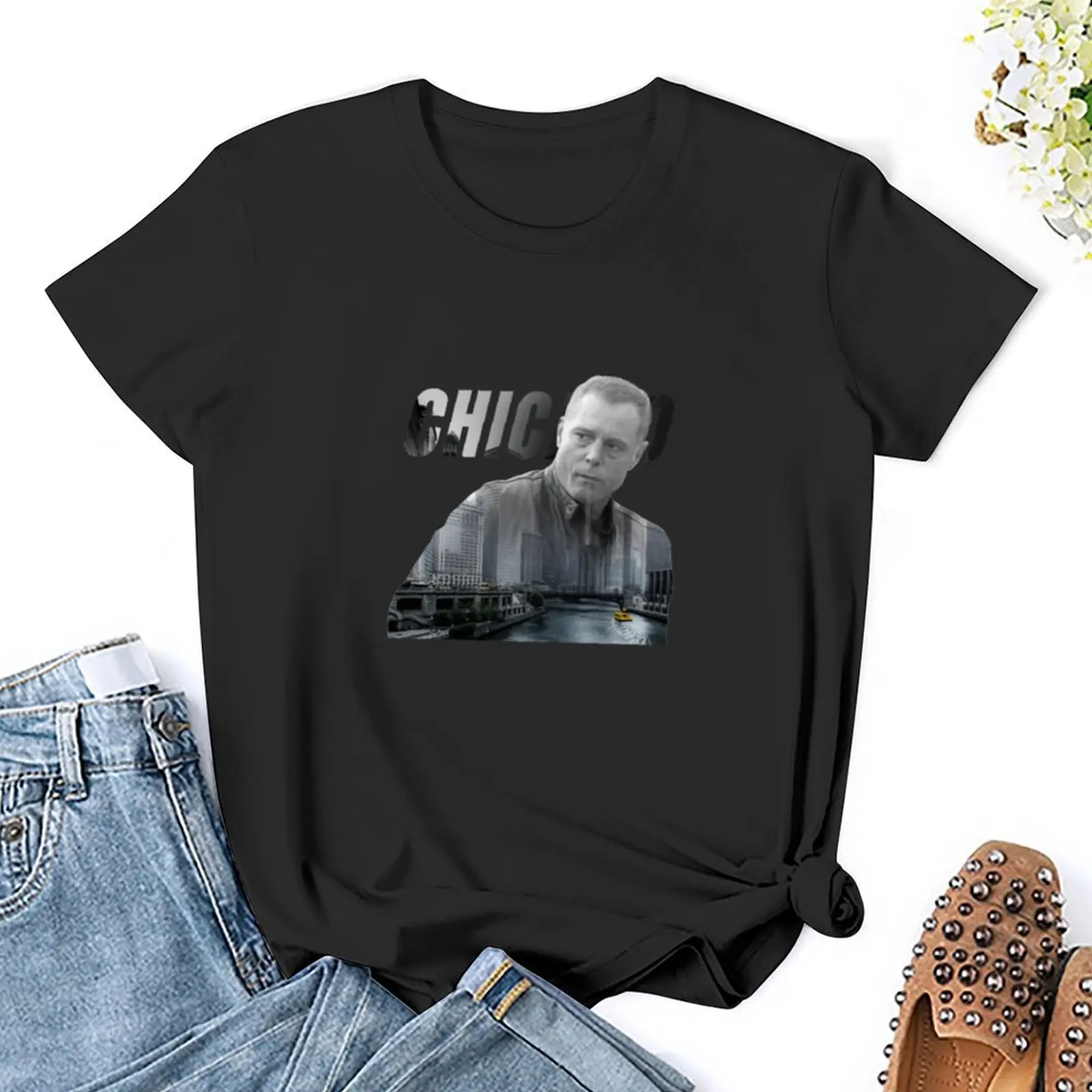 Hank Voight from Chicago PD T-Shirt hippie clothes korean fashion lady clothes graphics black t-shirts for Women