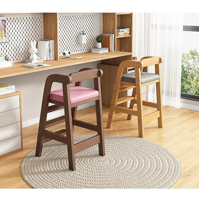 Adjustable Kids Wooden Study Chair Ergonomic Desk Posture Correction Seat Writing Table Preschool Furniture