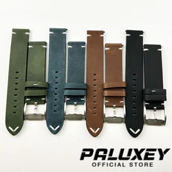 20mm 고품질 가죽 스트랩 블랙 브라운 그린 블루 시계 밴드 실버 버클 40mm 빈티지 다이빙 케이스 시계 교체