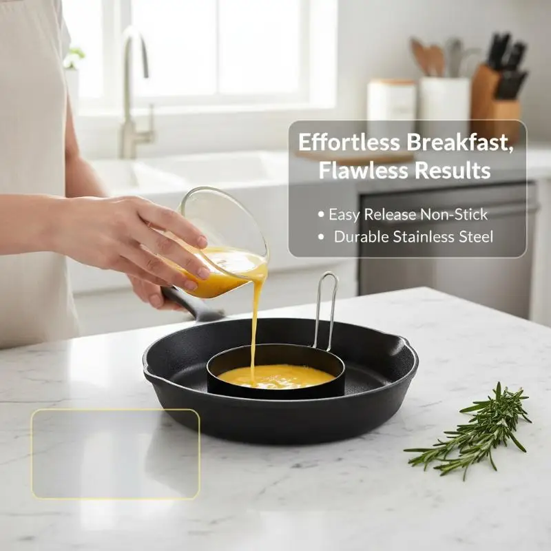 Non-Stick Stainless Steel Egg Ring 14 Styles Food Grade Fried Egg Mold for Breakfast McMuffin Sandwich Making