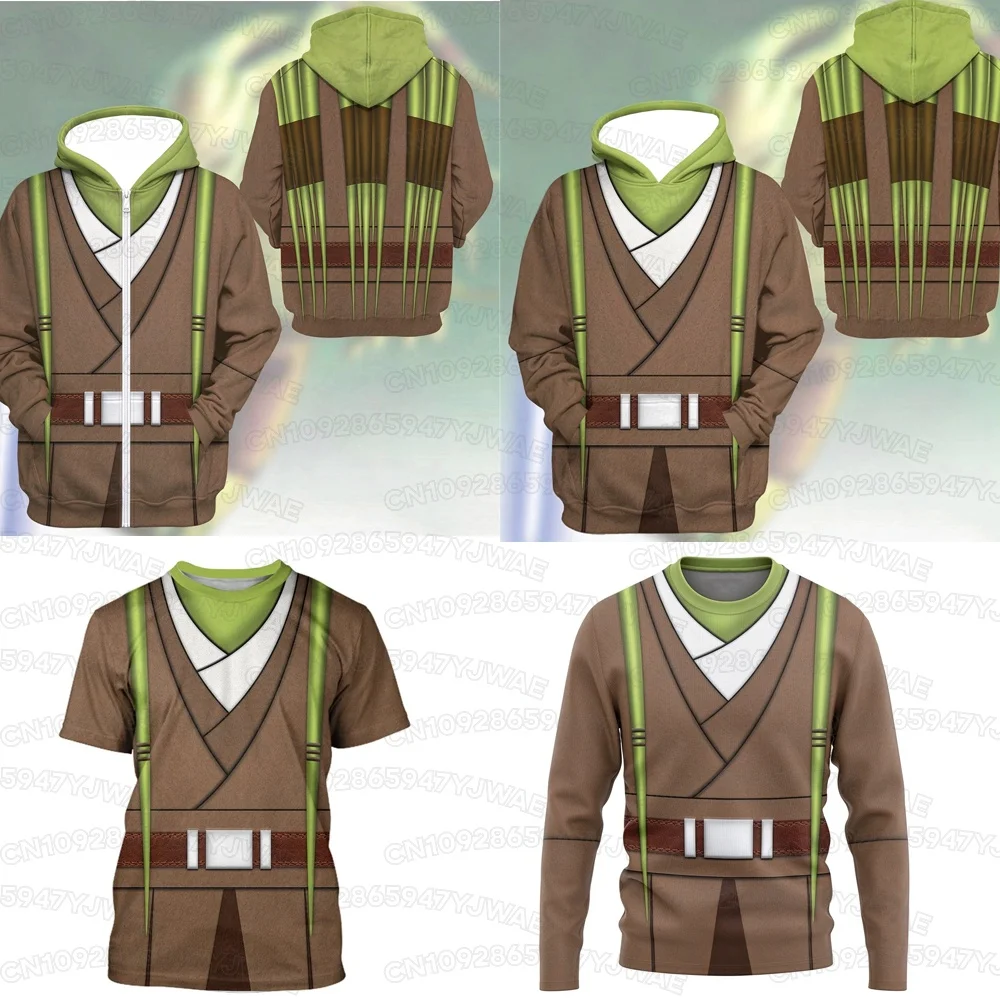 Men's Women's Kit Fisto Cosplay Custom Anime Movie Armor 3d Print Hoodie Jacket Coat Long Sleeve Casual T-shirt