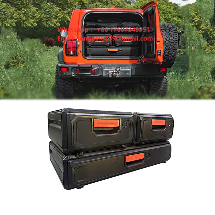 Sistema de gavetas para caixa de armazenamento traseira de carro em liga de alumínio de alta qualidade para SUV, picape 4x4 - Acessórios de interior d