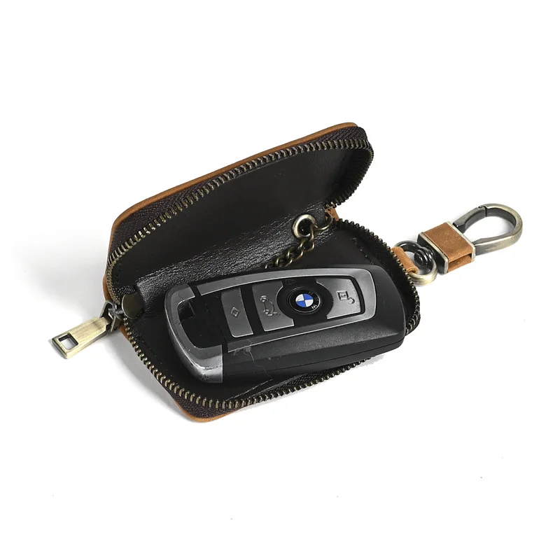 LD-Fashionable Retro Zodiac Horse Key Cover Leather Car Key Pack Personalized Key Pack Genuine Leather Gift