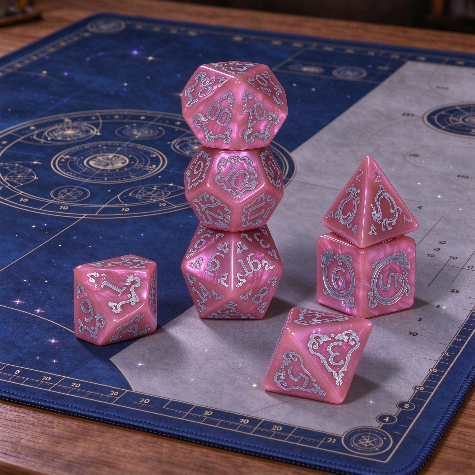 DND Dice Set 7pcs D4-D20 Polyhedral Dice Dragon Pattern for Tabletop Game, Perfect Gift for DND Player