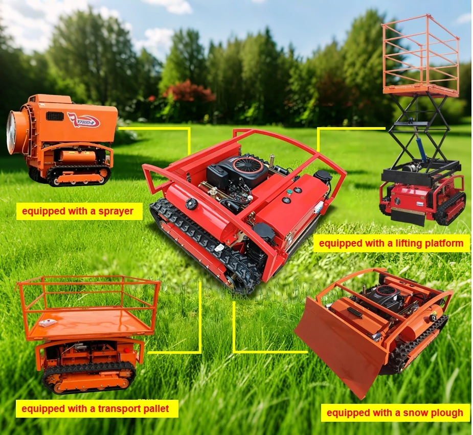 2026 Remote Controlled Tracked Lawn Mower  Engine All Terrain Slope Mowing  with CE EPA Certification Farm  Orchard