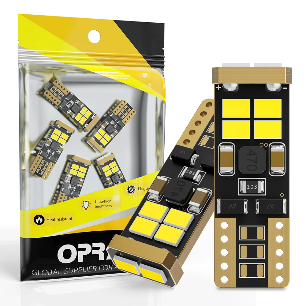 OPRAH 2 uds Super brillante T10 LED 3020EMC 10 SMD W5W 194 Foco LED Canbus lámpara de señal sin errores luz de estacionamiento de lectura Interior de coche
