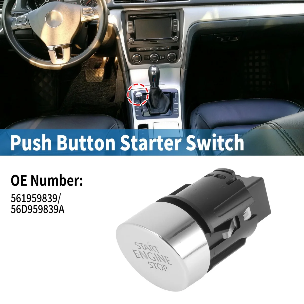 Fit US Model Only Car Single Button Engine Start Stop Switch For VW Passat 2010 2011 2012 2013 2014 2015 561959839